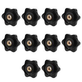 Metric M8 Knurled Knob 10PCS Black Metric M8 Star Knobs Clamping Nuts Plastic Screw-On Type Threaded Jig knobs Lawn Mower Handle Knob Grip Assortment Kit for Machinery Latche