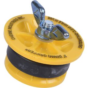 Cherne 270229 End-Of-Pipe Gripper Mechanical Test Plug, 2", Yellow