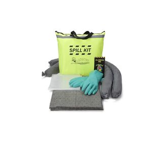 Universal Spill KIT – Perfect Spill Kits for Trucks - in Portable High Visibility Yellow Tote Bag –for Spill Response – Chemical Or Oil Containment -1 Kit
