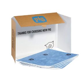 Pig Home Solutions Water Absorbent Mat - Reusable - 50 Pack - 15" x 19" Pads - Blue and White - PM50539