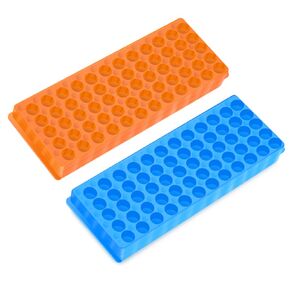 3Pcs Tube Rack Microcentrifuge Tube Racks Double-Sided Plate Centrifugal Pipe Rack for 0.5ml-2ml Centrifugal Pipe 60 Holes (Blue-Green-Orange)