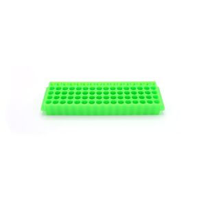 Heathrow Scientific HS29025C Microtube Rack, 80 Wells, Polypropylene, Green (Pack of 5)