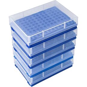 5 PCS 96 Positions PCR Tube Rack for 0.2ml microcentrifuge Tubes (Blue)