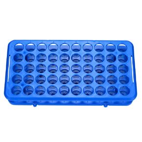 Plastic Test Tube Holder Rack for 5ml/10ml/15ml Tubes, Detachable,Holes 50(Blue Single)