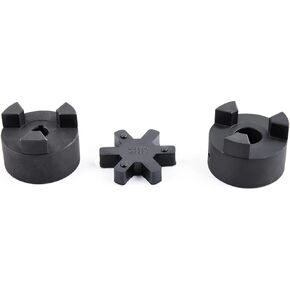 1/2" to 3/4" L095 Flexible 3-Piece L-Jaw Coupling Set & Buna-N NBR Rubber Spider