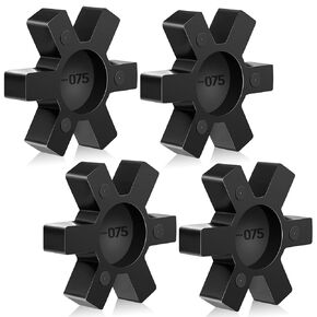 Flexible NBR Rubber Spider Insert Solid Spider Center Inserts Suitable for L Jaw Coupling Set, Black (4 Pcs, L075)