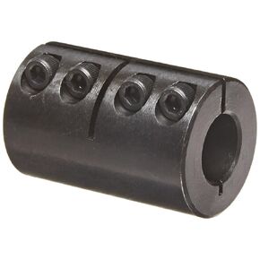 ISCC-062-062 Black Oxide Plated Mild Steel Clamping Coupling, 5/8" x 5/8" Bore, 1-5/16" Outside Diameter, 2" Length, #10-32 x 1/2" Clamp Screw