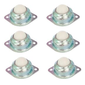 1" Roller Nylon Ball Transfer Bearings Set of 6 - Ball Transfer Unit with Swivel Ball Caster Rollers for Roller Stand, Conveyors, Transfer Equipment, and Transmission System (Roll Diameter 25 mm)