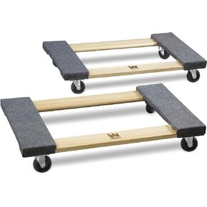 WEN Furniture Moving Bundle with Dollies (2 Pack) and Padded Moving Blankets (6 Pack)