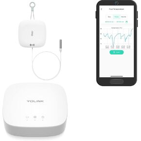 YoLink Weatherproof Fluid, Air, Surface Extreme High/Low Temperature Sensor with Probe, 1000 feet Long Range, App Alerts, Text/SMS, Email Alerts, YoLink Hub Included in Kuwait