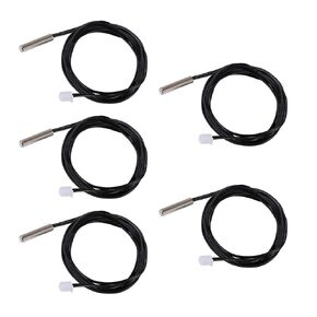 DROK 10K Temperature Sensor Probe, 5pcs 1 Meter Waterproof Temp Sensor Probe, Stainless Steel 3950 NTC Temp Sensor Probe, Digital Temperature Transmitter Extension Cable