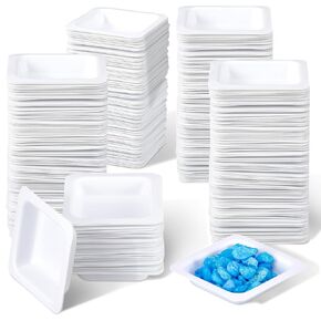 200 Pcs Weigh Boats Small 7 ml Plastic Disposable Trays for Scale Plastic Square Weighing Boats Mini Pour Boat Tray Powder Weight, Epoxy, Food Samples