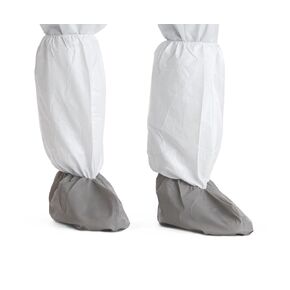 Medline NON27160 Boot Cover, White Impervious Leg, Gray Non-Skid Foot, Regular/Large (Pack of 100)