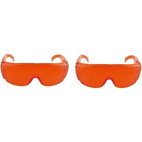 vinmax Red Goggle Glasses Lab Eye Protection Safety Glasses Transparent Dental Protective Eye Curing Light Whitening -2022 New Upgrade (2PCS)