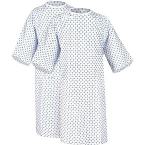 ثوب جديد للمريض للجنسين - مزيج قطن ممتاز - نسيج ناعم ومريح - ربطة أمامية خلفية - يناسب بسهولة مقاس يصل إلى 2XL - ثوب مستشفى متعدد الأغراض للرجال والنساء - قابل لإعادة الاستخدام وقابل للغسل - عبوتان in Kuwait