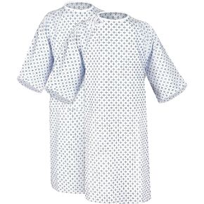 New Unisex Patient Gown - Premium Cotton Blend - Soft and Comfortable Fabric - Back Front Tie - Fit Easily Up to 2XL Size - Multipurpose Hospital Gown for Men and Women - Reusable and Washable -2 Pack