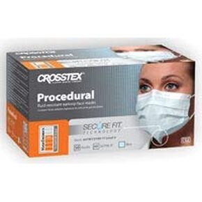 Crosstex CR-GCPBLSF Procedural Earloop Mask with Secure Fit Mask Blue (Pack of 50)