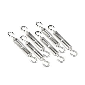 3Pcs M5 Turnbuckle Hook & Eye Turnbuckles, 304 Stainless Steel Turnbuckle Adjustable Wire Rope Tensioner, Heavy Duty Turnbuckle for Cable Wire Rope Tension, Sun Shade, Tent Installation