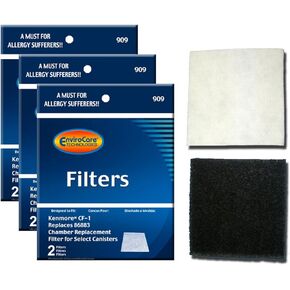 EnviroCare Premium Replacement Vacuum Cleaner Filters Made to Fit Kenmore Sears Progressive CF1, Progressive & Whispertone, Panasonic Vacuum Cleaners, 86883, 86880, 20-86883, 6 pack