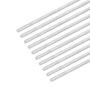 MECCANIXITY 304 Stainless Steel Round Rods, 3mm x 450mm Solid Shaft Rods for DIY Craft Model Car Helicopter Airplane, Pack of 10