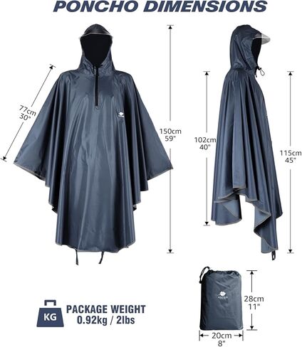 معطف مطر مضاد للماء من Anyoo، قبعات مطر للدراجة خفيفة الوزن وصغيرة الحجم وقابلة لإعادة الاستخدام للبالغين in Kuwait