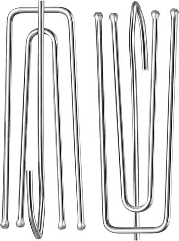 خطافات ستائر مطوية، Sopito 60 قطعة من خطافات ستائر مطوية من الفولاذ المقاوم للصدأ 4 شوكات خطافات ستائر لباب النافذة وستارة الحمام in Kuwait