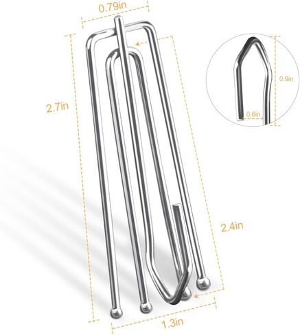 خطافات ستائر مطوية، Sopito 60 قطعة من خطافات ستائر مطوية من الفولاذ المقاوم للصدأ 4 شوكات خطافات ستائر لباب النافذة وستارة الحمام in Kuwait