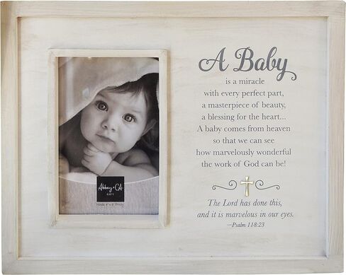 Cathedral Art Abbey & CA Gift Baby is a Miracle Frame W/Silver Cross & Easel & Hanger in Saudi Arabia