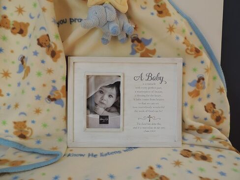 Cathedral Art Abbey & CA Gift Baby is a Miracle Frame W/Silver Cross & Easel & Hanger in Saudi Arabia