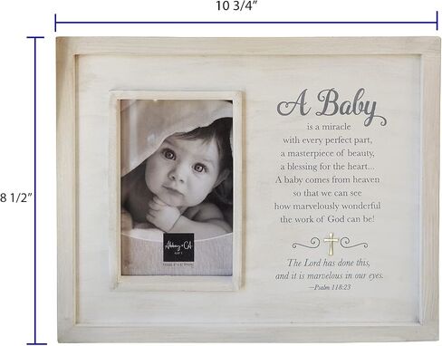 Cathedral Art Abbey & CA Gift Baby is a Miracle Frame W/Silver Cross & Easel & Hanger in Saudi Arabia