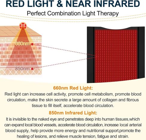 العلاج بالضوء الأحمر للجسم - بساط العلاج بالضوء الأحمر لكامل الجسم، 71.0 × 33.20 بوصة، 2570 قطعة 660 نانومتر و850 نانومتر، مصمم للعلاج بالضوء الأحمر لكامل الجسم للحصول على تجربة راحة أكثر اكتمالاً (أسود) in Kuwait
