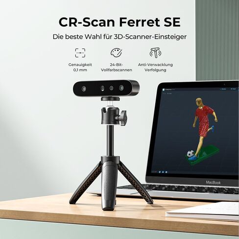 ماسح ضوئي Creality CR-Ferret SE ثلاثي الأبعاد لسطح المكتب سريع 0.1 مم عالي الدقة نطاق مسح مرن مضاد للاهتزاز 24 بت مسح كامل الألوان للأشياء المعدنية السوداء غير العاكسة لنظام التشغيل Mac Windows in Saudi Arabia