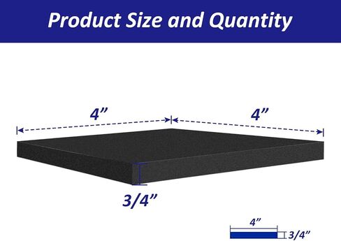 Foam Padding Sheets with Adhesive Backing - 1/4" Thick Self Stick Neoprene Insulation Foam,1/4 Inch Thick X 4 Inch Long X 4 Inch Wide (4, 1/4Inch x 4Inch x 4Inch) in Kuwait