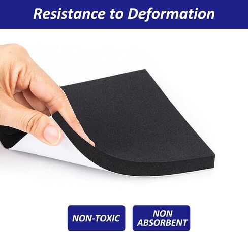 Foam Padding Sheets with Adhesive Backing - 1/4" Thick Self Stick Neoprene Insulation Foam,1/4 Inch Thick X 4 Inch Long X 4 Inch Wide (4, 1/4Inch x 4Inch x 4Inch) in Kuwait
