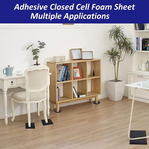 Foam Padding Sheets with Adhesive Backing - 1/4" Thick Self Stick Neoprene Insulation Foam,1/4 Inch Thick X 4 Inch Long X 4 Inch Wide (4, 1/4Inch x 4Inch x 4Inch) in Kuwait
