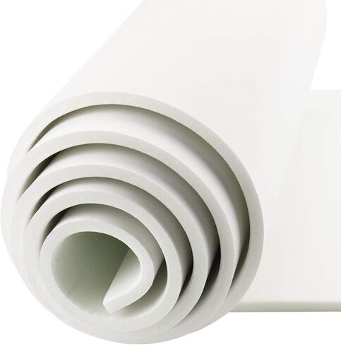Neoprene Sponge Foam Rubber Roll Adhesive,Easy Cut DIY Foam Sheet, Perfect Cosplay Padding- Multi-Function Soundproof Rubber Foam Sheet (12 in x 59 in x 1/4 Inch, White) in Saudi Arabia