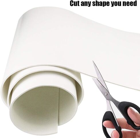 Neoprene Sponge Foam Rubber Roll Adhesive,Easy Cut DIY Foam Sheet, Perfect Cosplay Padding- Multi-Function Soundproof Rubber Foam Sheet (12 in x 59 in x 1/4 Inch, White) in Saudi Arabia