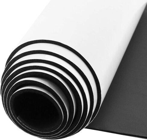 Neoprene Sponge Foam Rubber Roll Adhesive,Easy Cut DIY Foam Sheet, Perfect Cosplay Padding- Multi-Function Soundproof Rubber Foam Sheet (12 in x 59 in x 1/4 Inch, White) in Saudi Arabia