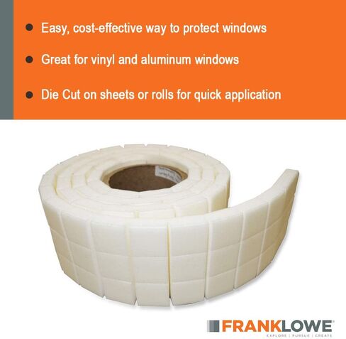 Franklowe Poly Foam Adhesive Backed Separator Pads for Vinyl and Aluminum Windows, 1000 Pack (1/2 x 1-1/2 x 1-1/2) in Saudi Arabia