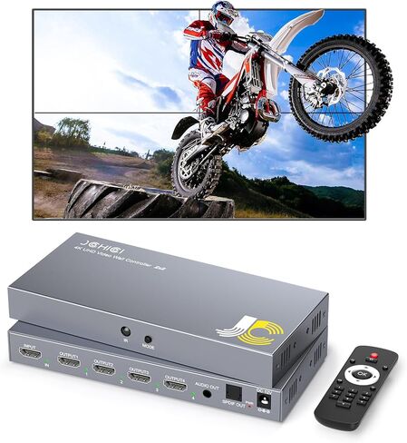 HDMI Video Wall Controller 2X2,4K x 2K HD Display,180 Degree Rotate, 8 Splicing Modes 2x2,1x2,1x3,1x4,2x1,3x1,4x1, Input 4K and Output 1080P, Streaming Media Video Device in Kuwait