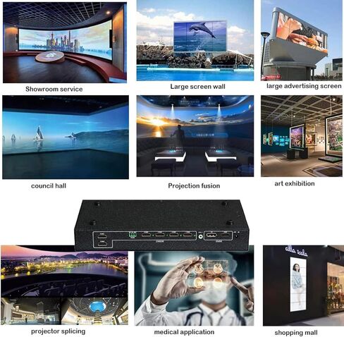 وحدة تحكم جدار الفيديو 4K 60HZ UHD، 2x3 3x2 أوضاع لصق معالج جدار التلفزيون لـ 6 شاشات توصيل تلفزيونية تدعم 5760x2160@30 هرتز المدخلات ودعم الإخراج من نقطة إلى نقطة 1x5 1x6 3x2 2x3 2x2 إلخ 22 وضعًا in Kuwait
