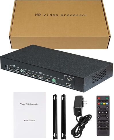 وحدة تحكم جدار الفيديو 4K 60HZ UHD، 2x3 3x2 أوضاع لصق معالج جدار التلفزيون لـ 6 شاشات توصيل تلفزيونية تدعم 5760x2160@30 هرتز المدخلات ودعم الإخراج من نقطة إلى نقطة 1x5 1x6 3x2 2x3 2x2 إلخ 22 وضعًا in Kuwait