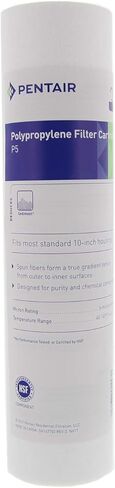 Pentair Pentek P25 Sediment Water Filter, 10-Inch, Under Sink Spun-Bonded Polypropylene Replacement Cartridge, 10" x 2.5", 25 Micron,White in Kuwait