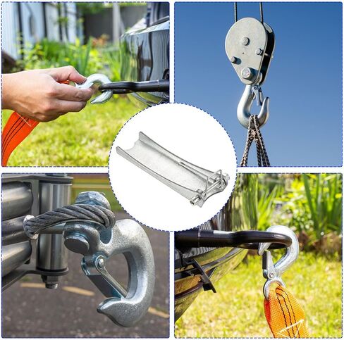 طقم مزلاج أمان مكون من قطعتين - استبدال وصلة ربط جهاز الاستقبال بخطاف منزلق من Clevis ينطبق على مقطورة/رافعة خطاف الرفع (طول 5.8 بوصة، فضي) in Saudi Arabia