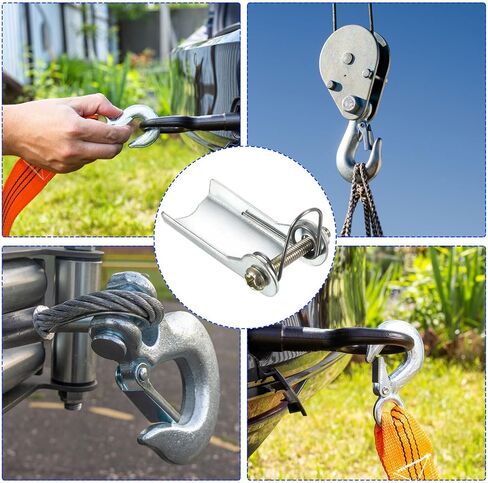 طقم مزلاج أمان مكون من قطعتين - استبدال وصلة ربط جهاز الاستقبال بخطاف منزلق من Clevis ينطبق على مقطورة/رافعة خطاف السحب (طول 1.3 بوصة، فضي) in Saudi Arabia