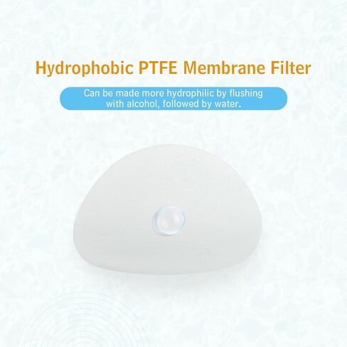 100 قطعة مرشح قرصي بغشاء PTFE، كاره للماء، 47 مم، حجم المسام ميكرون 0.45 ميكرون، توافق كيميائي ممتاز، مثالي بشكل خاص لتشغيل HPLC in Saudi Arabia