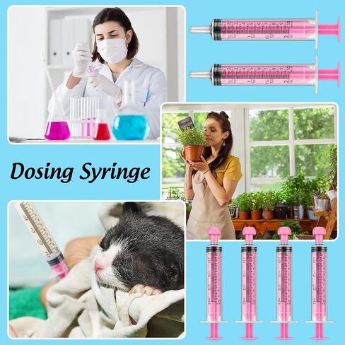 60 Pcs Measurement Syringe with Cap, 10ml/2tsp Sealed Individually Package Color Coded Syringes for Liquid Dispensing, PET and Party Supplies (Pink) in Saudi Arabia