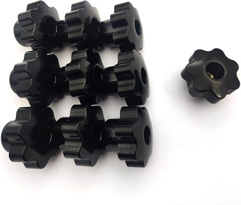 Star Knob, 10 Pcs M8 Star Through Hole Knob, Knurled Thread Clamping Knob, Clamping Handle, Star Hand Knobs, Black Plastic Screw-On Handle Clamping Nuts Knob, Threaded Hand Knob in Kuwait