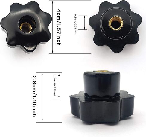 Star Knob, 10 Pcs M8 Star Through Hole Knob, Knurled Thread Clamping Knob, Clamping Handle, Star Hand Knobs, Black Plastic Screw-On Handle Clamping Nuts Knob, Threaded Hand Knob in Kuwait