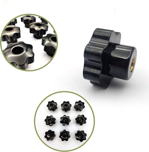 Star Knob, 10 Pcs M8 Star Through Hole Knob, Knurled Thread Clamping Knob, Clamping Handle, Star Hand Knobs, Black Plastic Screw-On Handle Clamping Nuts Knob, Threaded Hand Knob in Kuwait